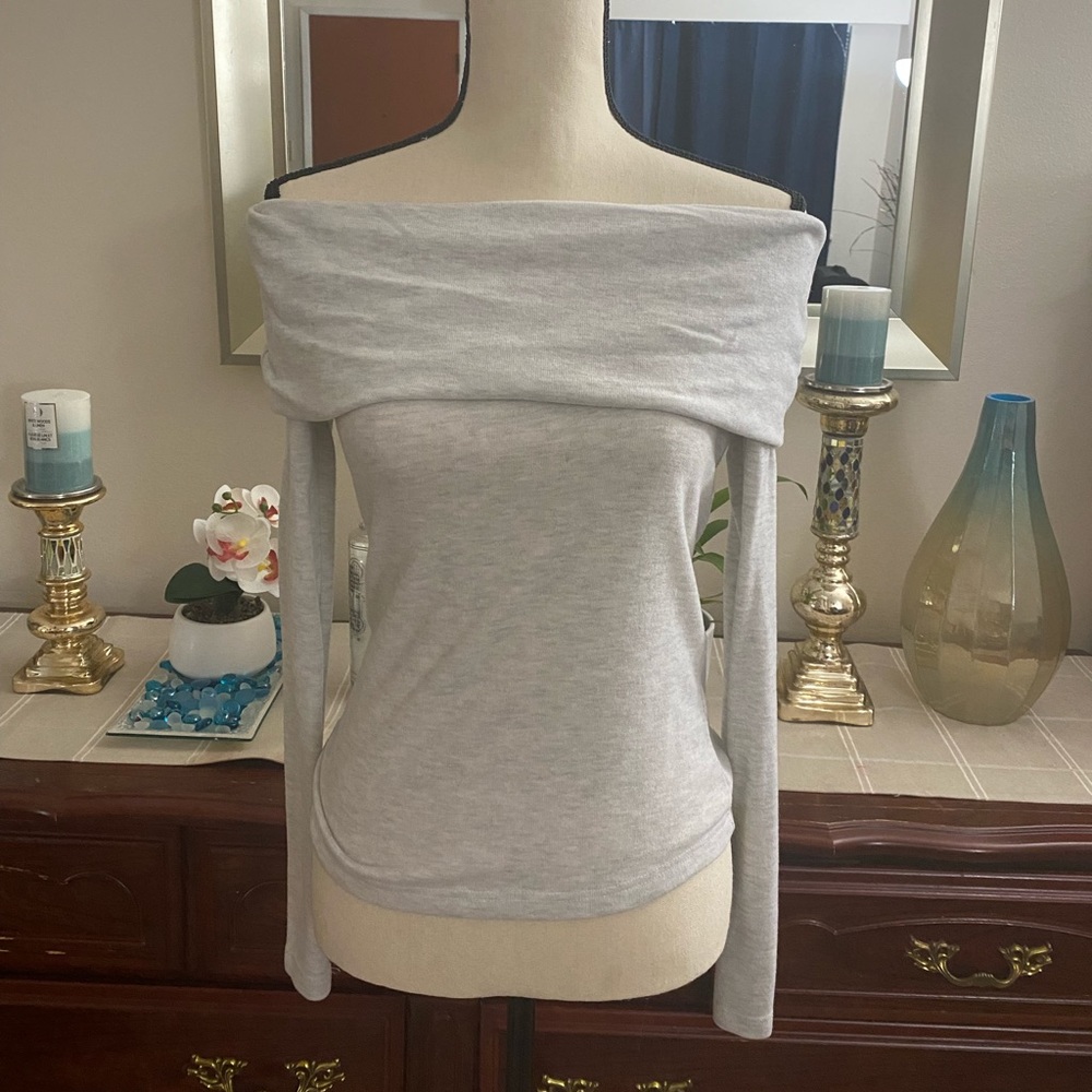 💕RIBbed pff the shoulder Sweater💕